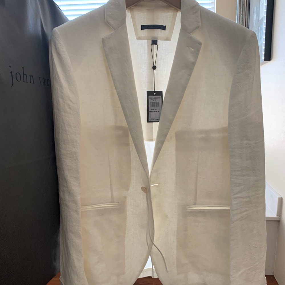 John varvatos linen white jacket